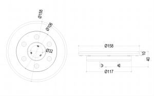 158mm ステンレススチール製ファウンテンライト